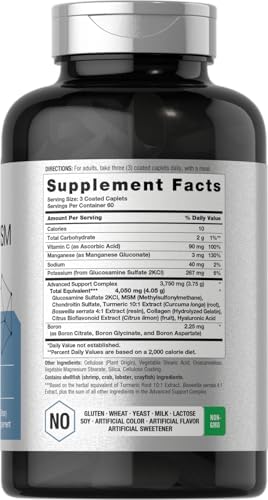 Horbäach Glucosamina Condroitina MSM | 180 Tabletas | con Cúrcuma | Fórmula Triple Fuerza | Suplemento Sin OGM y Libre de Gluten - imagen 2