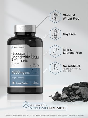 Horbäach Glucosamina Condroitina MSM | 180 Tabletas | con Cúrcuma | Fórmula Triple Fuerza | Suplemento Sin OGM y Libre de Gluten - imagen 5