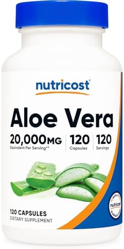 Nutricost Extracto de Aloe Vera 120 Cápsulas - 120 Porciones por Botella, Libre de Gluten y OGM, Apto para Vegetarianos - imagen 1