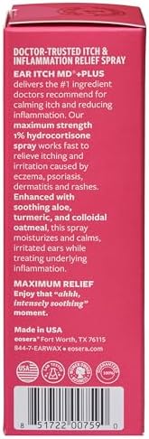 Eosera Ear Itch MD +Plus Spray Antipicazón - 10 mL - 1% Hidrocortisona - Gotas para Oídos para Picazón, Inflamación, Psoriasis y Eccema - imagen 5