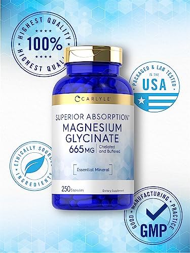 Carlyle Magnesio Glicinato | 665 mg | 250 Cápsulas | Suplemento Mineral Esencial Sin OGM y Libre de Gluten - imagen 5
