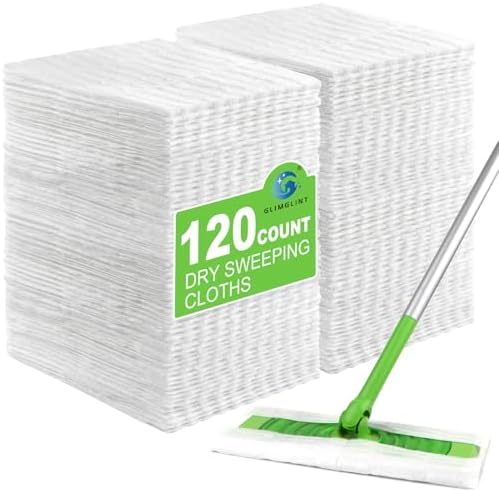 Paños desechables GLIMGLINT para barrer, compatibles con Swiffer Sweeper - Recargas de mopas desechables para limpiar polvo, cabello y suciedad, 120 - imagen 1