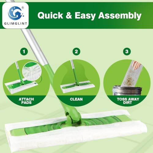 Paños desechables GLIMGLINT para barrer, compatibles con Swiffer Sweeper - Recargas de mopas desechables para limpiar polvo, cabello y suciedad, 120 - imagen 6