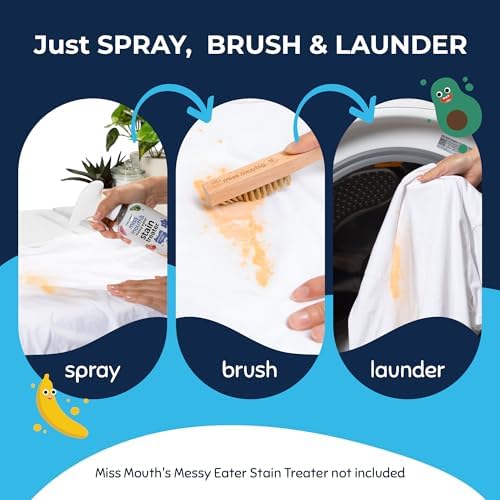 Cepillo de Lavado Miss Mouth’s Messy Eater – Cepillo Suave para Ropa, Ideal para Limpiar Manchas y Pre-tratar Prendas Delicadas - imagen 3
