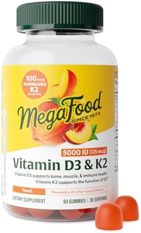 Gomitas de Durazno Megafood 5000 IU de Vitamina D3 y K2, 60 piezas - imagen 1