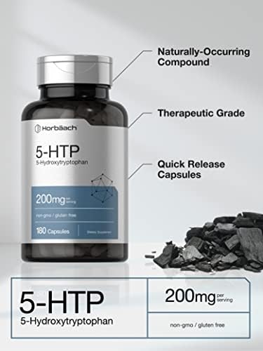 Suplemento Horbäach 5HTP 200mg | 180 Cápsulas | 5 Hidroxitriptófano | Griffonia Simplicifolia | Alta Potencia | Sin OGM, Libre de Gluten - imagen 3