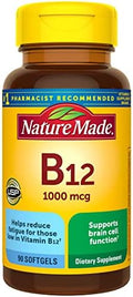 Nature Made Vitamina B12 1000 mcg, Suplemento Dietético para Apoyo al Metabolismo Energético - 90 Softgels - imagen 1