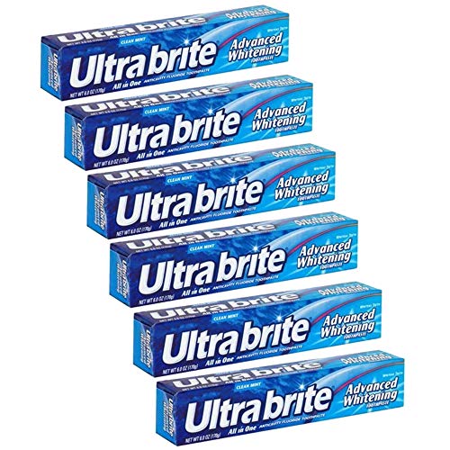 Pasta de Dientes Ultrabrite Clean Mint Blanqueadora Avanzada 6 oz (Paquete de 6) - imagen 1