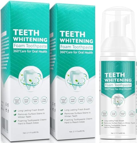 Pasta de Dientes Espumosa 2PCS, Pasta para Manchas en Dientes Sensibles, Mousse de Lavado Bucal de Bicarbonato y Menta para Viajar - imagen 1