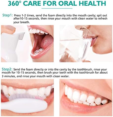 Pasta de Dientes Espumosa 2PCS, Pasta para Manchas en Dientes Sensibles, Mousse de Lavado Bucal de Bicarbonato y Menta para Viajar - imagen 2