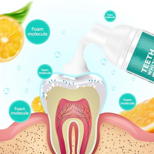 Pasta de Dientes Espumosa 2PCS, Pasta para Manchas en Dientes Sensibles, Mousse de Lavado Bucal de Bicarbonato y Menta para Viajar - imagen 5