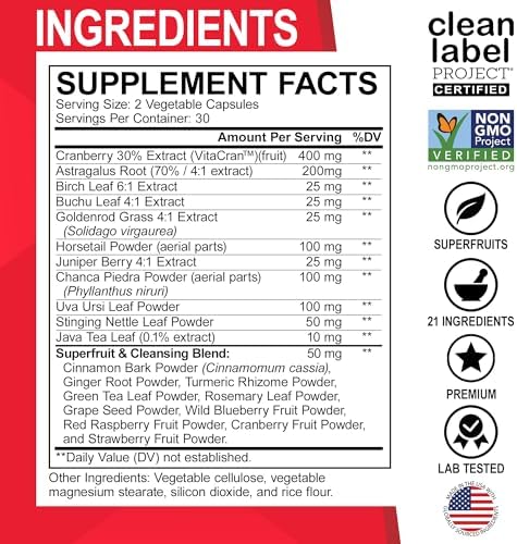 Suplemento de Apoyo Detox para Riñones - Extracto Natural de Arándano, Bayas de Juniper, Buchu y Uva Ursi para la Salud de Riñones, Vejiga y Tracto - imagen 6