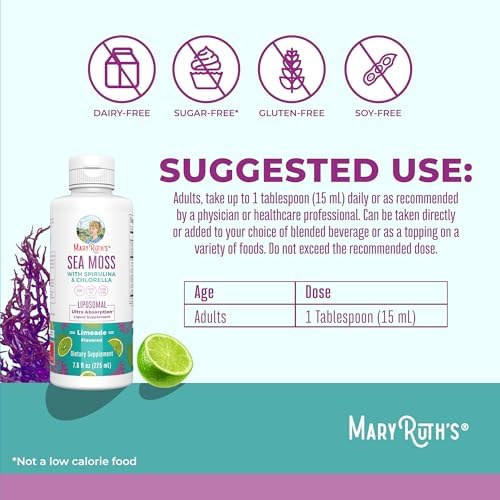 MARNYRUTH'S Organics Musgo Marino con Espirulina y Clorella Liposomal | Clorofila | Raíz de Diente de León | Superalimento | Ultra Absorción | Vegano - imagen 3