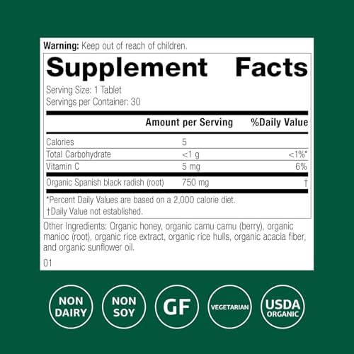 Suplemento Dietético de Rábano Negro Español Standard Process - Salud Hepática y Apoyo Digestivo - Sin Gluten, Sin Lácteos y Sin Soja - 30 Tabletas - imagen 2