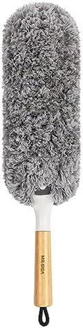 Duster de Microfibra Sin Pelusa MR.SIGA, Lavable y Reutilizable, Mango de Bambú y Cabezal Reemplazable para Limpieza del Hogar - imagen 1