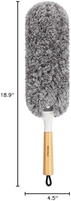 Duster de Microfibra Sin Pelusa MR.SIGA, Lavable y Reutilizable, Mango de Bambú y Cabezal Reemplazable para Limpieza del Hogar - imagen 8