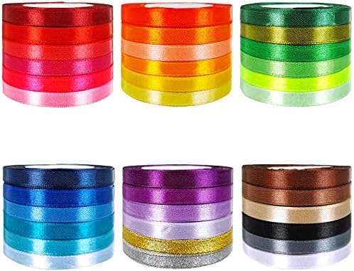 Rollos de Cinta Satinada Metálica Brillante de 36 Colores, 900 Yards, 2.5 cm de Ancho para Manualidades, Decoración de Regalos y Bodas - imagen 2