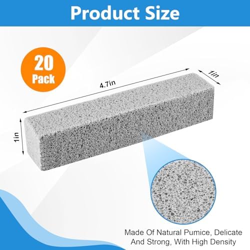 KKEETUR 20 Piezas de Piedra Pómez para Limpiar Inodoros, Elimina Manchas y Acumulación de Cal, Seguro para Baños, Lavabos, Tinas y Más (Tamaño - imagen 2
