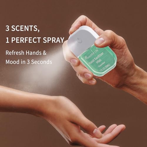 Spray desinfectante de manos portátil Beautifier Life (paquete de 3) - Tamaño de bolsillo 1 oz, fórmula ultra suave con 70% de alcohol, secado rápido - imagen 4