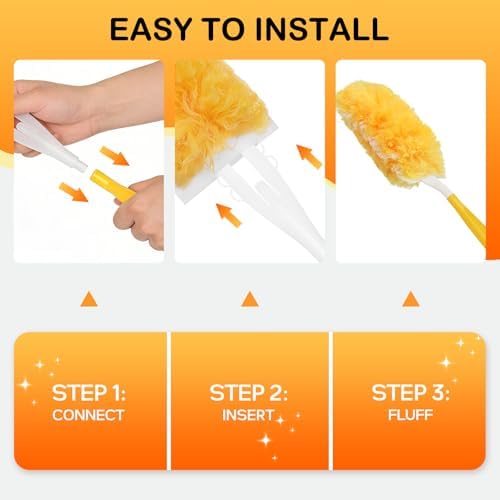 SetSail Paquete de 30 Recargas de Plumero para Swiffer con 1 Mango, Kit de Limpieza Desechable Multiusos 360 para Ventiladores, Persianas y Muebles - imagen 4