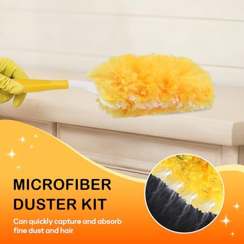 SetSail Paquete de 30 Recargas de Plumero para Swiffer con 1 Mango, Kit de Limpieza Desechable Multiusos 360 para Ventiladores, Persianas y Muebles - imagen 5