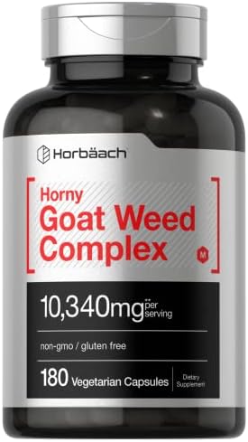 Horbäach Complejo de Horny Goat Weed | 180 Cápsulas Vegetarianas, No Transgénicas y Sin Gluten con Tribulus, Maca, Yohimbe y L-Arginina - imagen 1