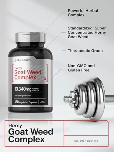 Horbäach Complejo de Horny Goat Weed | 180 Cápsulas Vegetarianas, No Transgénicas y Sin Gluten con Tribulus, Maca, Yohimbe y L-Arginina - imagen 3