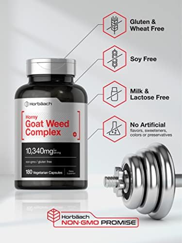 Horbäach Complejo de Horny Goat Weed | 180 Cápsulas Vegetarianas, No Transgénicas y Sin Gluten con Tribulus, Maca, Yohimbe y L-Arginina - imagen 4