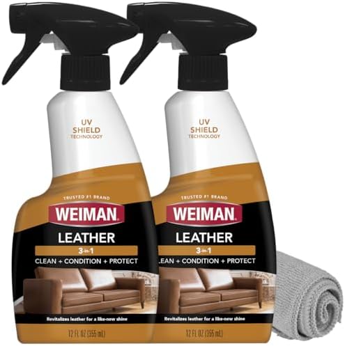 Limpiador y Acondicionador de Cuero Weiman para Muebles - Paquete de 2 de 12 Onzas - Protección Ultra Violeta para Evitar Grietas y Desvanecimiento - imagen 1