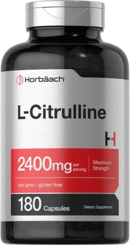 Suplemento de L-Citrulina Horbaach para Hombres y Mujeres | 2400 mg | 180 Cápsulas | Máxima Potencia y Forma Libre | Sin OGM, Libre de Gluten - imagen 1