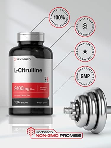 Suplemento de L-Citrulina Horbaach para Hombres y Mujeres | 2400 mg | 180 Cápsulas | Máxima Potencia y Forma Libre | Sin OGM, Libre de Gluten - imagen 5