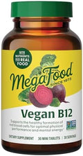 MegaFood Suplemento Vegano de Vitamina B12 con B6 y Ácido Fólico para Hombres y Mujeres - 30 Mini Tabletas para Energía Celular y Salud Cardiovascular - imagen 1