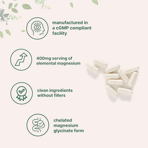 Micro Ingredients Magnesio Glicinato Puro 400mg por Porción, 240 Cápsulas | Suplemento Mineral Quelado, Sin OGM, Sin Rellenos - imagen 4