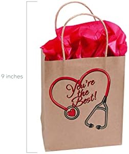 Bolsas de Regalo para Enfermeras Fun Express - Paquete de 12 Bolsas de Papel Kraft Medianas para Agradecimientos a Trabajadores de la Salud | 6.5x9 - imagen 2