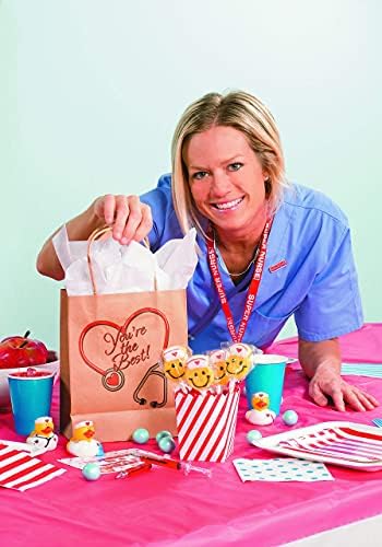 Bolsas de Regalo para Enfermeras Fun Express - Paquete de 12 Bolsas de Papel Kraft Medianas para Agradecimientos a Trabajadores de la Salud | 6.5x9 - imagen 4