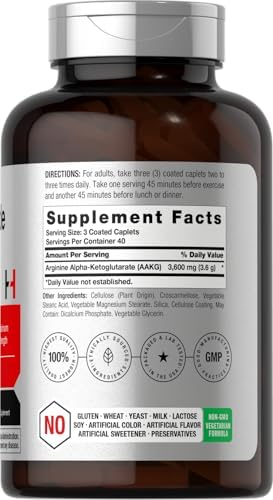 Horbäach Óxido Nítrico Max 3600mg | 120 Tabletas | Con Arginina AAKG para Hombres y Mujeres | Suplemento Pre Entrenamiento Vegetariano, No GMO y Sin - imagen 2