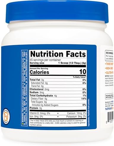 Psyllium en Copos Nutricost 230g - Libre de Gluten y No Transgénico - imagen 5