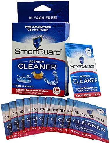 Cristales Limpiadores Premium SmartGuard – (110 Limpiezas) – Elimina Manchas, Placa y Mal Olor de Dentaduras, Frenos Transparentes, Protectores - imagen 1