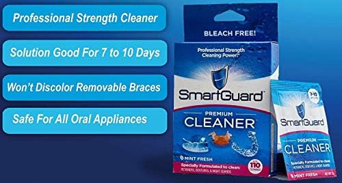Cristales Limpiadores Premium SmartGuard – (110 Limpiezas) – Elimina Manchas, Placa y Mal Olor de Dentaduras, Frenos Transparentes, Protectores - imagen 3