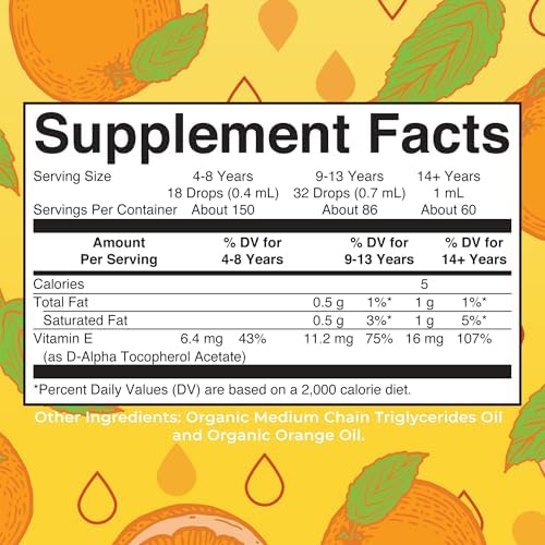 MaryRuth Organics Gotas Líquidas de Vitamina E USDA 2 Meses | Salud Ósea y Articular | Salud Cognitiva para Adultos y Niños | Sin Azúcar, Vegano, No - imagen 2