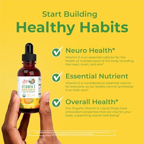 MaryRuth Organics Gotas Líquidas de Vitamina E USDA 2 Meses | Salud Ósea y Articular | Salud Cognitiva para Adultos y Niños | Sin Azúcar, Vegano, No - imagen 5