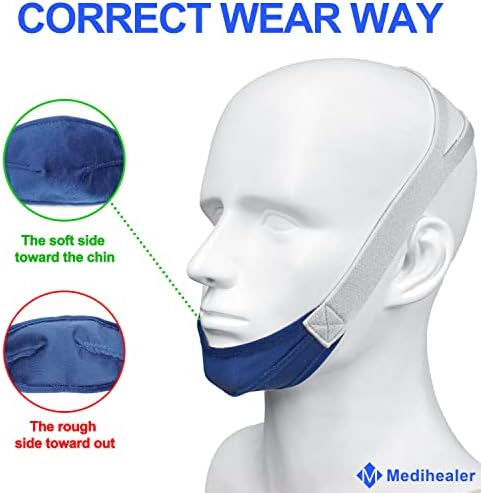 2 Paquetes de Correas para la Barbilla - Correa Antisnoring para Hombres y Mujeres, Reduce Pérdida de Aire, Alivio Instantáneo del Ronquido, Gran - imagen 4