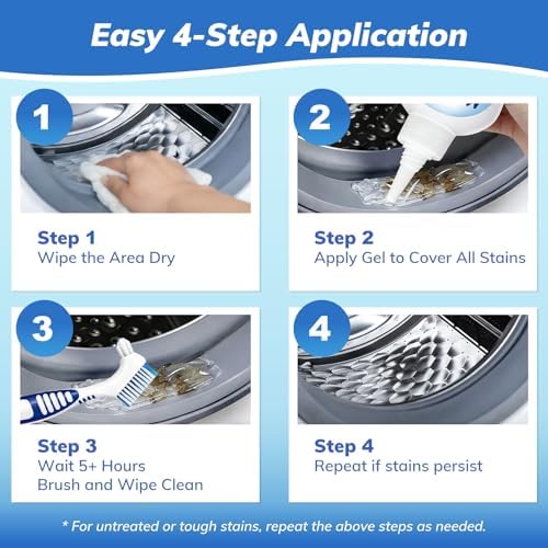 Gel Quitamanchas para Moldes de Lavadro y Baño - Gel de Bajo Olor para Gomas de Caucho, Lechada de Ducha, Sellador de Silicón, Inodoro y Fregadero de - imagen 4
