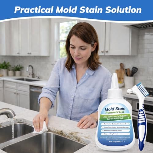 Gel Quitamanchas para Moldes de Lavadro y Baño - Gel de Bajo Olor para Gomas de Caucho, Lechada de Ducha, Sellador de Silicón, Inodoro y Fregadero de - imagen 7