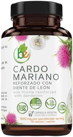 Cardo Mariano Reforzado con Diente de León 90 Cápsulas Vegetales 1500 mg - Soporte para Hígado y Antioxidantes, 100% Natural, BexpertsUSA - imagen 1