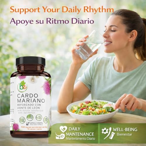Cardo Mariano Reforzado con Diente de León 90 Cápsulas Vegetales 1500 mg - Soporte para Hígado y Antioxidantes, 100% Natural, BexpertsUSA - imagen 5