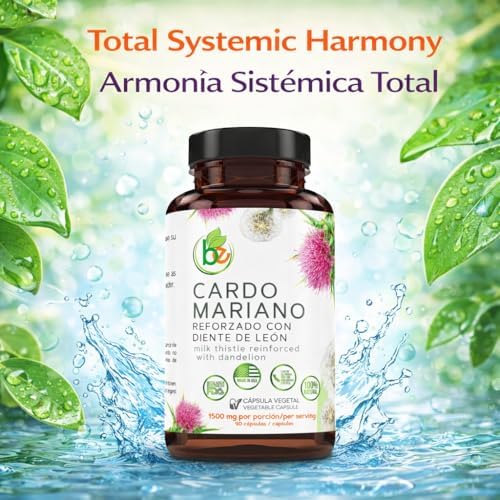 Cardo Mariano Reforzado con Diente de León 90 Cápsulas Vegetales 1500 mg - Soporte para Hígado y Antioxidantes, 100% Natural, BexpertsUSA - imagen 7