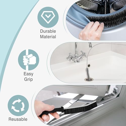 Kit de Limpieza para Ventilación de Secadora, Cepillo para Limpiar Ventilación, Cepillo para Bobinas de Refrigerador, Herramienta para Limpiar Trampa - imagen 4