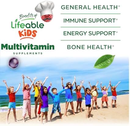 Multivitaminas y Multiminerales Lifeable con Hierro Masticables para Niños – Vegetarianas y Sin Gluten – Sabor Natural – 150 Unidades - imagen 3