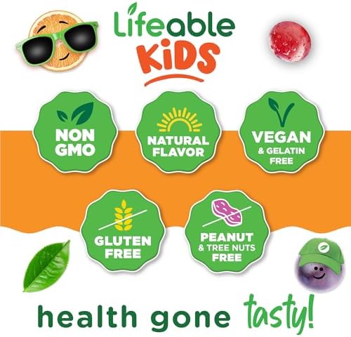 Multivitaminas y Multiminerales Lifeable con Hierro Masticables para Niños – Vegetarianas y Sin Gluten – Sabor Natural – 150 Unidades - imagen 4